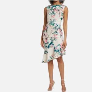 Eliza J / Floral Cascading Ruffle Dress